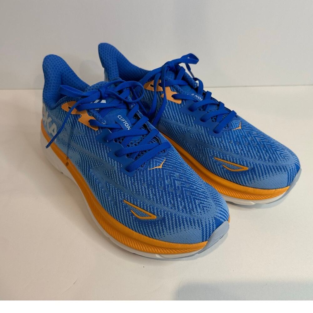 HOKA Men's Clifton 9 Running Shoes Blue Size 9D Premium Athletic Footwear